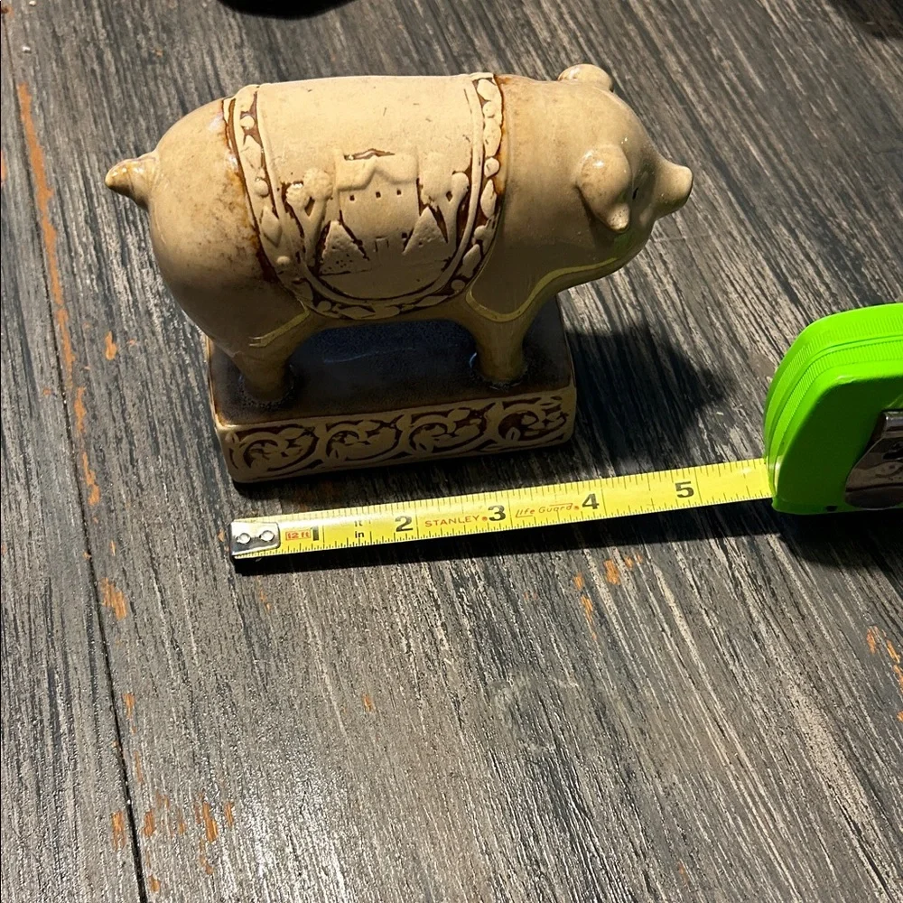 Rustic Cream Pig Figurine Farmhouse Chic